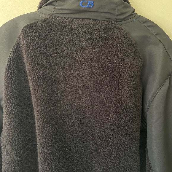 Unisex black fleece CB zip up jacket sz xxl 2xl men’s or women’s oversized layer - Picture 3 of 6